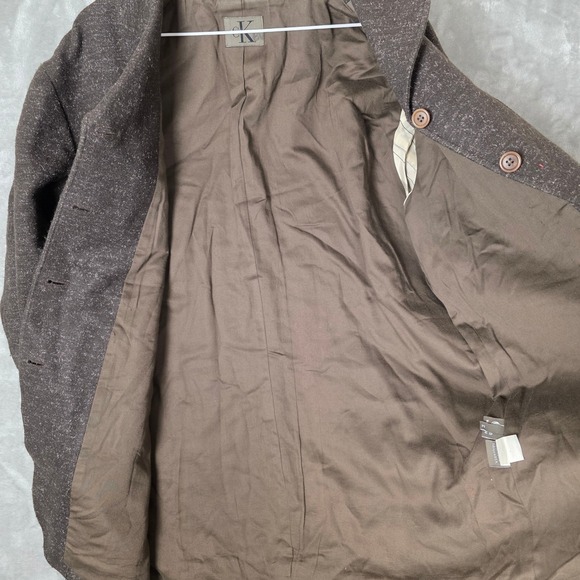 Calvin Klein Women's Tweed Blazer Jacket Brown Wool‎ Blend Made in USA Size M - Picture 4 of 10